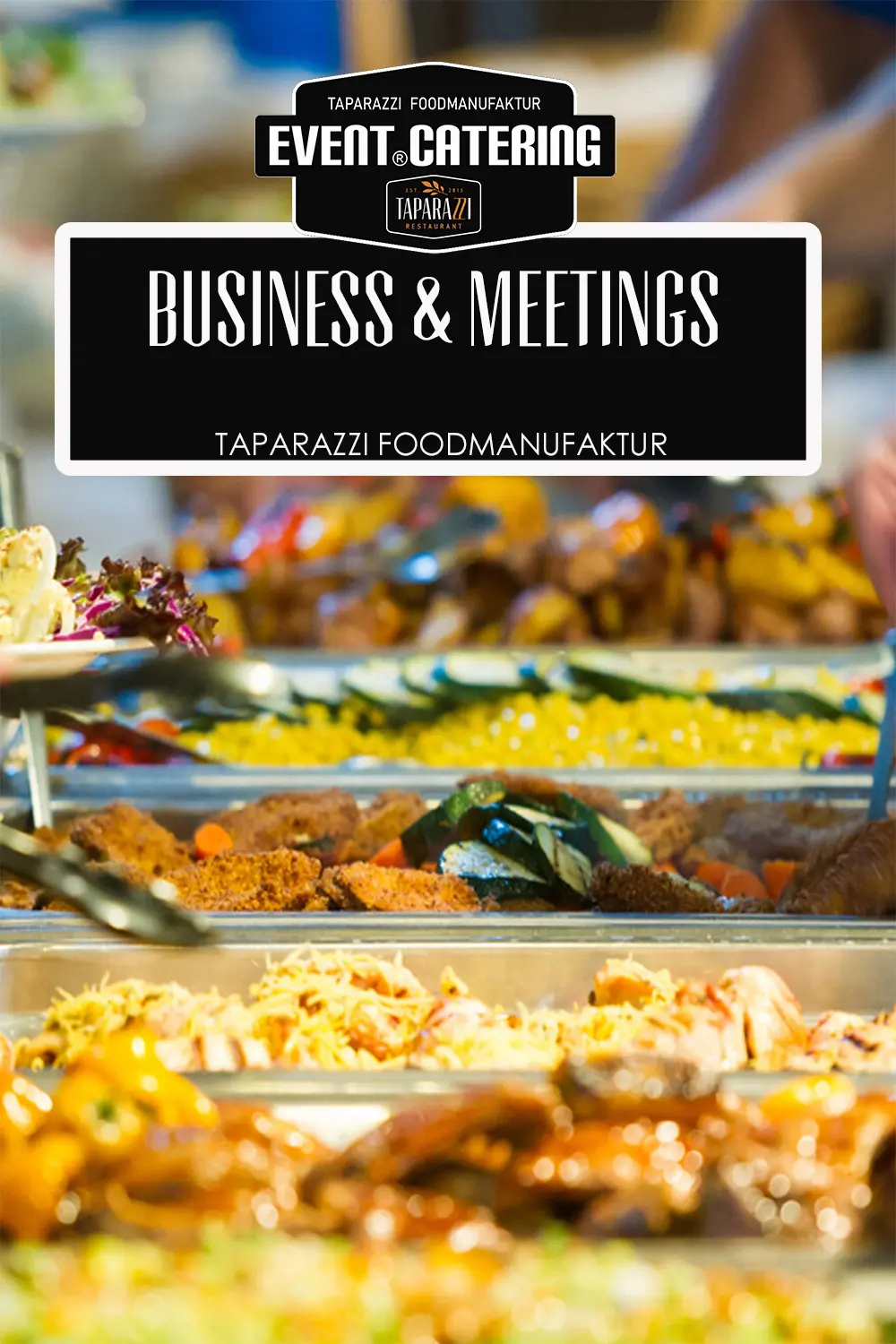 Taparazzi-Restaurant, Catering-Unternehmen und Tagungsflyer